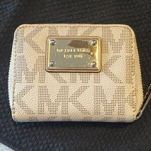 Michael Kors Tan and Gold Logo Wallet